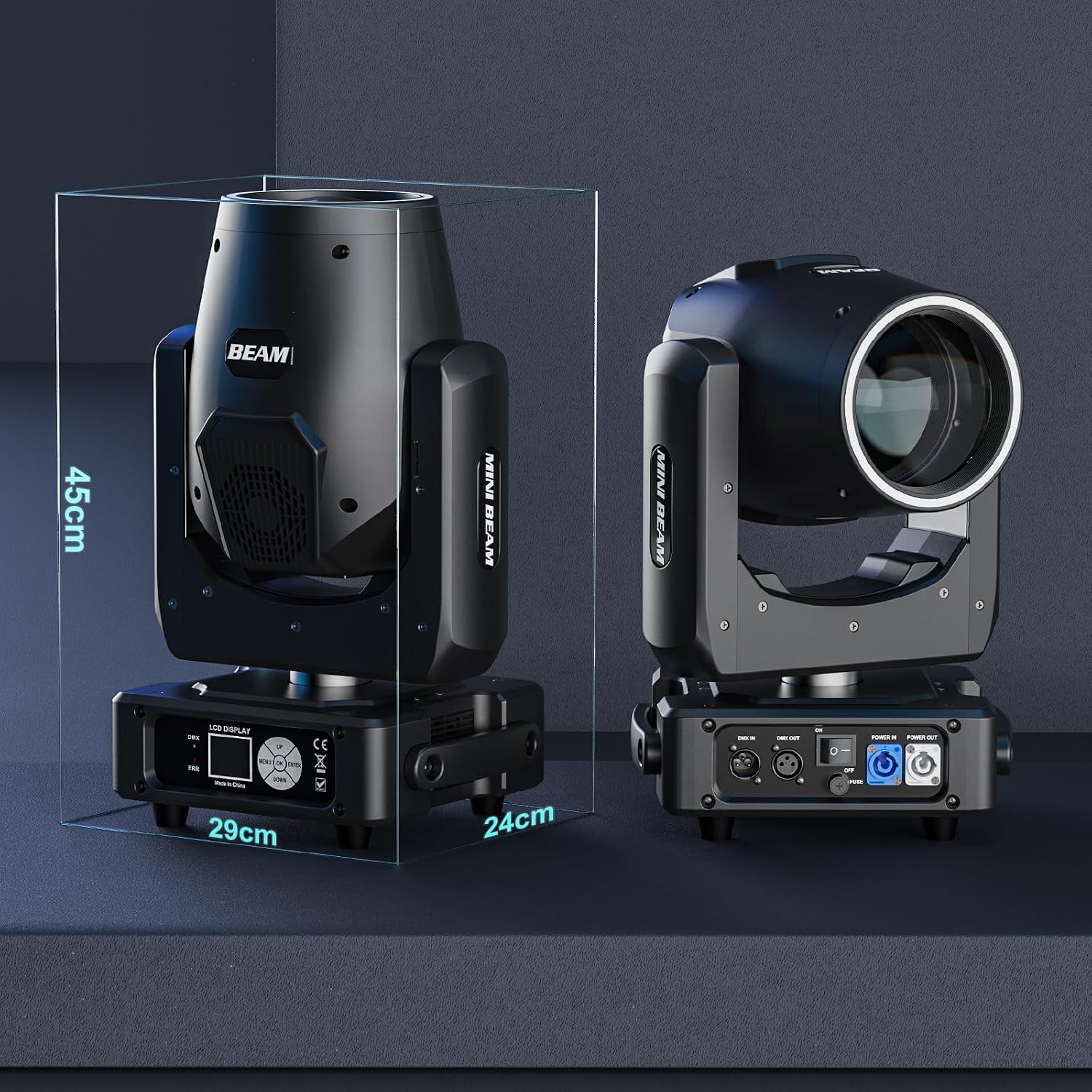 10Pack 230W 7R Moving Head Light with RGB Halo Strip,Ultra-Bright 230,000 Lux 48-Facet Prism 15 Gobos 14 Colors Stage Light DMX512 Sound Activated Beam DJ Lights for Concert Large Venue Touring