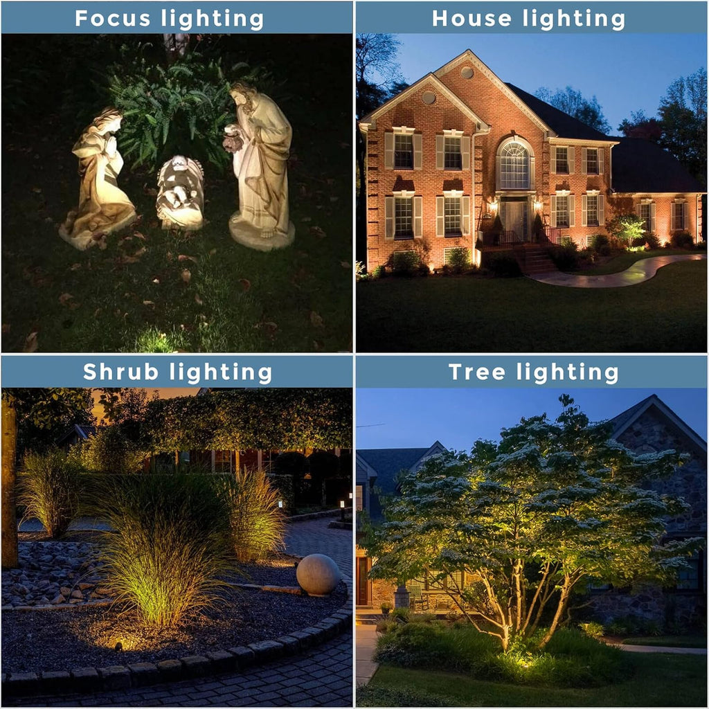 Gardencoin Solid Brass Outdoor Landscape Spotlights, 12V LED Low Voltage Landscape Lights for Garden and Yard, Bronze Heavy Duty Up Lighting Fixture Without MR16 Bulb, 12 Pack