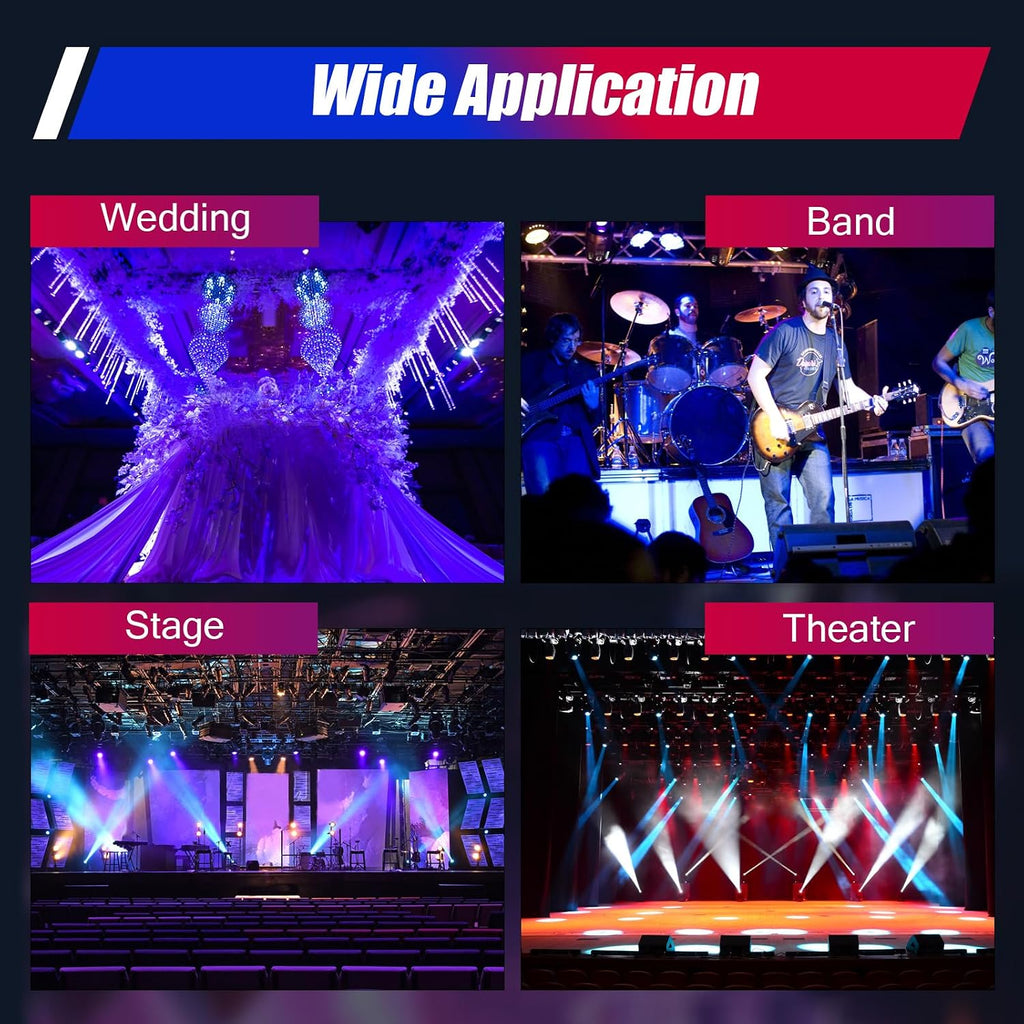 LED Stage Spotlight 200W 110V, DJ LED Lighting Follow Spot with Tripod Bracket Manual Control Follow Spot Light 6 Colors for Party Disco Clubs Stage Effect (200W)