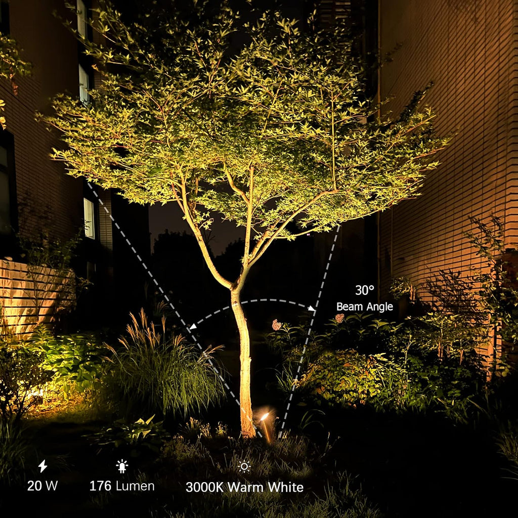 Malibu C Landscape Lighting Kit with 150W Low Voltage Outdoor Transformer & 12V Halogen 6PK 10W Bronze Pathway Lights & 4PK Metal 20W Flooding Lights/Spotlights Warm White & 75Feet #16 Wire for Patio