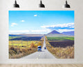 Trykid 20x10ft Rural Plain Highway Backdrop Scenic Farmland Rolling Hills Clear Sky Photography Background Country Themed Party Decoration Photo Booth Prop Fabric