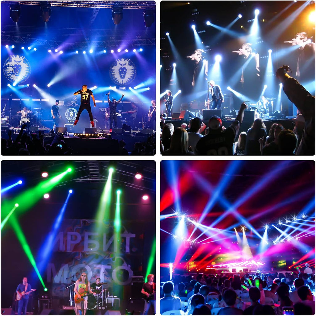 150W Moving Head Lights DJ Lights RGBW Spotlights 17 Gobos 13 Colors 16 Channels DMX 512 with Sound Activated for Stage Lighting Wedding Party