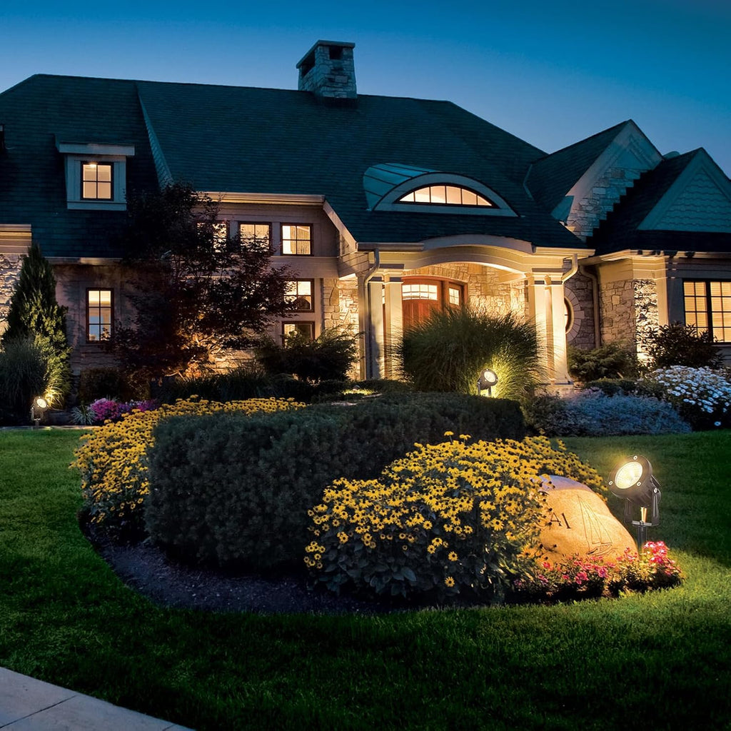 15W Low Voltage Landscape Lights LED Landscape Lighting with Connectors and Spike Stand, 12V 24V Outdoor Spotlights Yard Garden Pathway Lights, 1500LM Waterproof Warm White Light (16Pack)