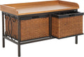 Safavieh American Homes Collection Noah Antiqued Pewter and Oak Storage Bench