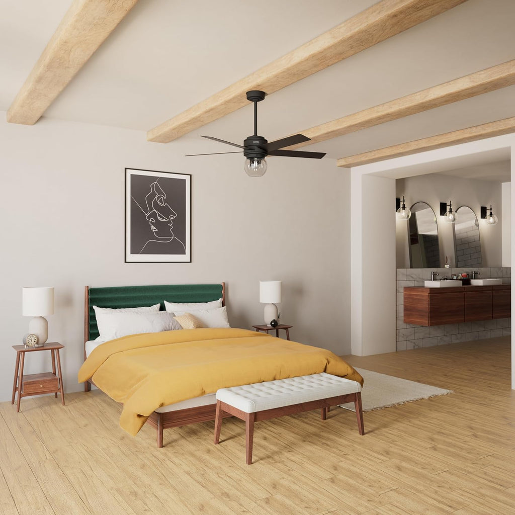 Hunter Xidane Ceiling Fan with LED Lights & Remote (Matte Black)