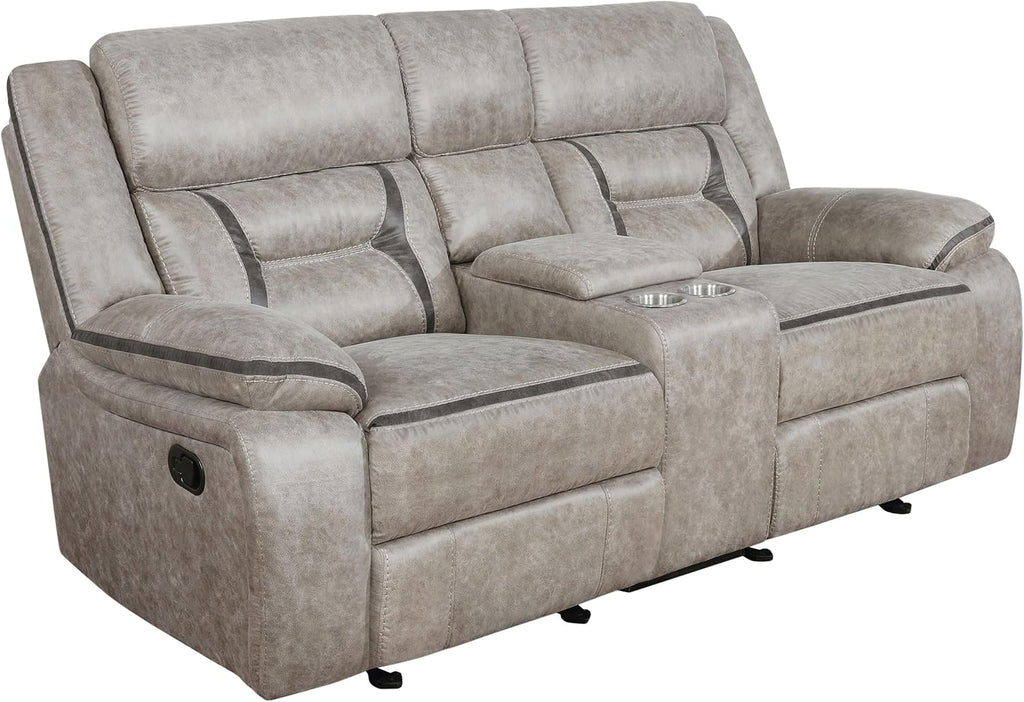 Coaster Home Furnishings Greer 3-Piece Upholstered Reclining Sofa Set Taupe 651351-S3