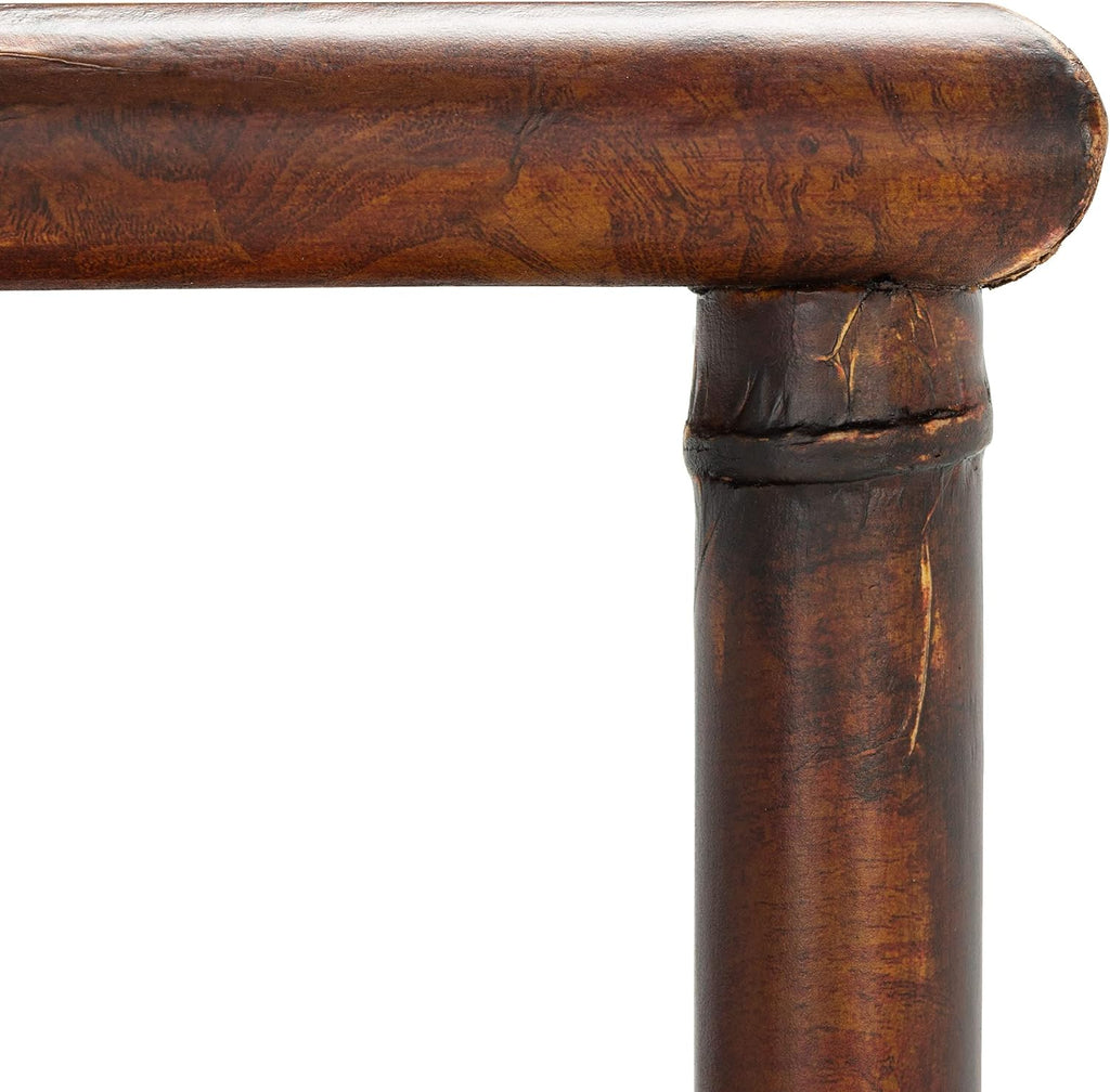 SAFAVIEH Home Collection Tudor Dark Brown/Gold 3-Shelf Console Table (Fully Assembled)