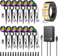 ZUCKEO All-in-One RGB Low Voltage Landscape Lighting Kit, 5W LED Color Changing Landscape Lights with Transformer and 120FT Wire, Outdoor Spotlights for Halloween Christmas Yard Garden Decor, 12Pack