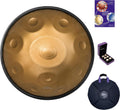 AS TEMAN HANDPAN,Handpan drum instrument in D Minor 10 Notes 440Hz 22 inches Steel Hand Drum with Soft Hand Pan Bag, 2 handpan mallet,Handpan Stand,dust-free cloth