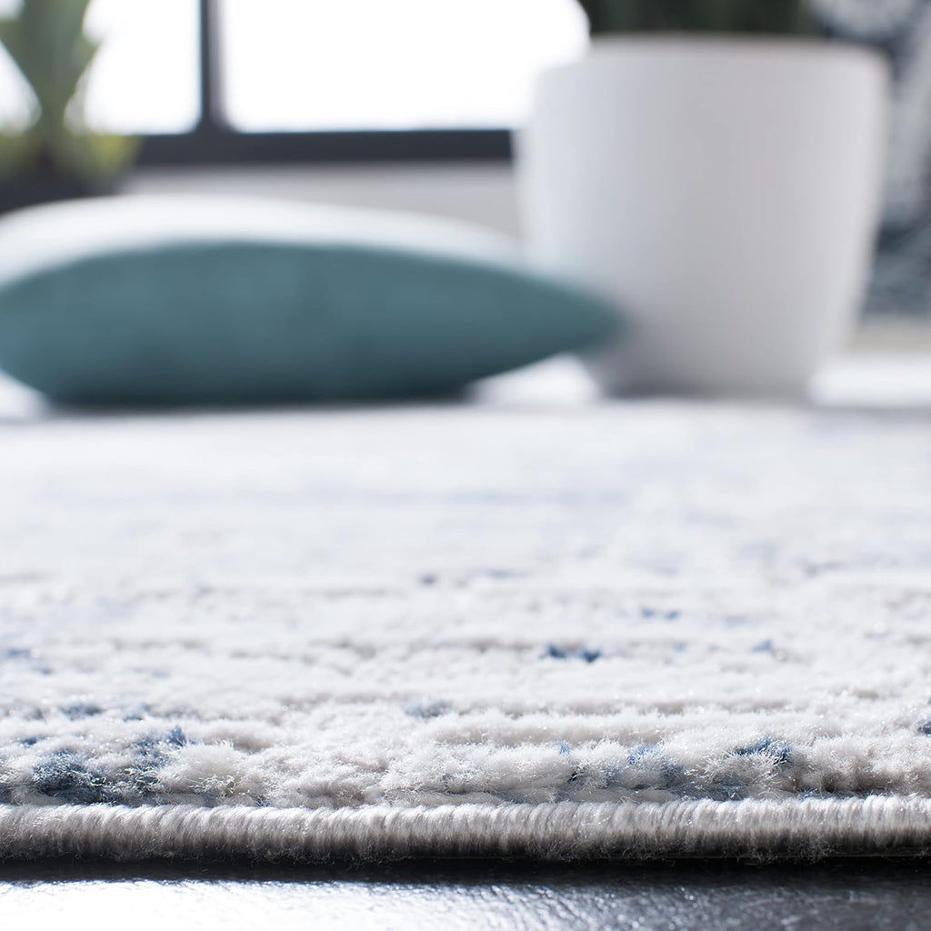SAFAVIEH Amelia Collection Runner Rug - 2'2' x 6', Blue & Grey, Modern Abstract Distressed Design, Non-Shedding & Easy Care, Ideal for High Traffic Areas in Living Room, Bedroom (ALA786M)