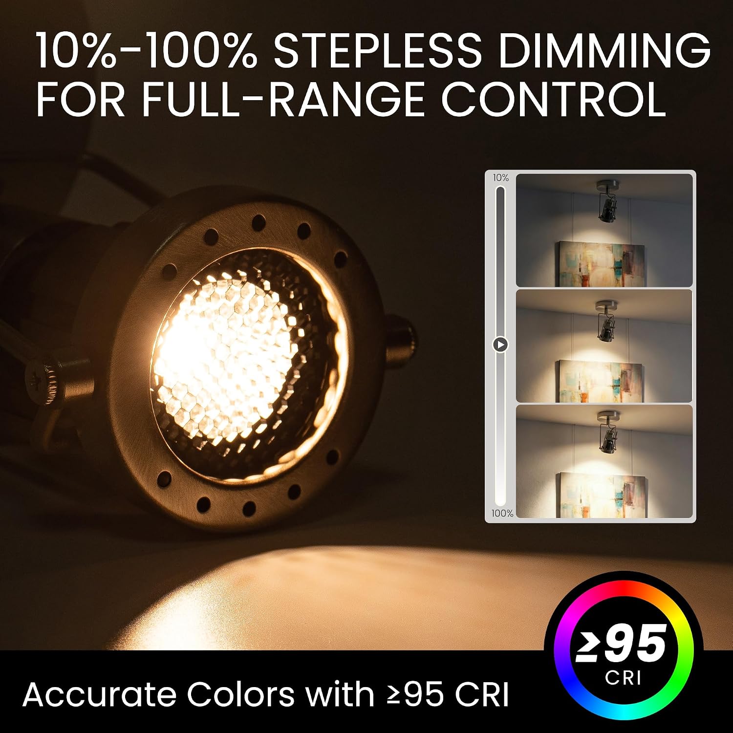 2Pcs GU10 Dimmable Ceiling Spotlight Indoor - Brushed Nickel Adjustable Surface Hardwired Light for Accentuating Wall Art, Creating Ambiance in Living Room & Bedroom