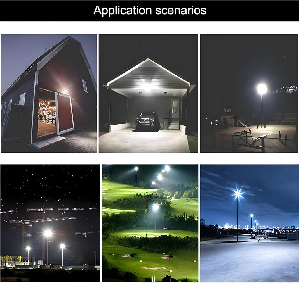 4Pack 250W LED Flood Light Outdoor,25500LM LED Work Light with US Plug,6000K Daylight White,IP67 Waterproof Outdoor Floodlights for Yard,Garden,Playground