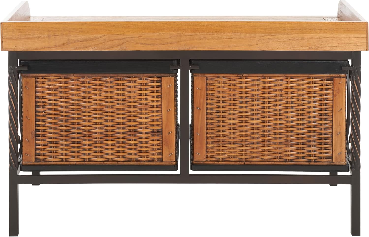 Safavieh American Homes Collection Noah Antiqued Pewter and Oak Storage Bench