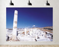 Trykid 20x10ft Ancient Ruins Stone Columns Backdrop Greek Historical Site Clear Sky Cultural Heritage Photography Background Monumental Site Party Decoration Photo Booth Prop Fabric