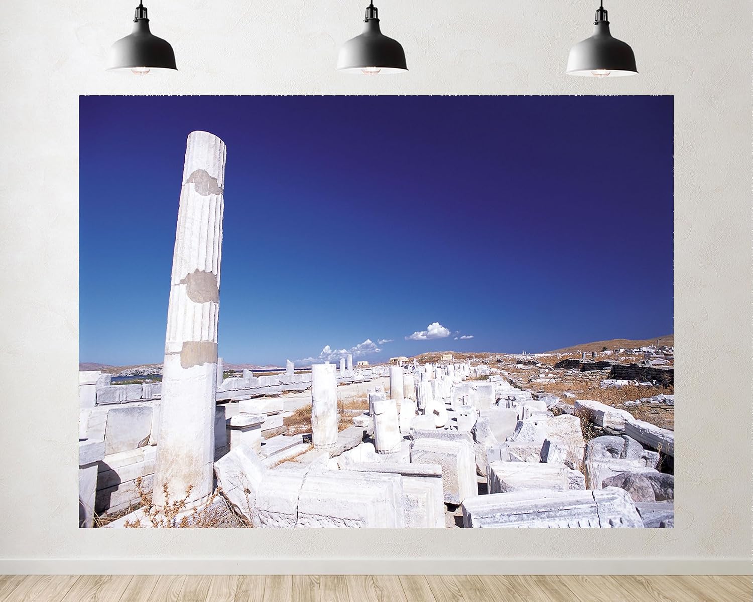 Trykid 20x10ft Ancient Ruins Stone Columns Backdrop Greek Historical Site Clear Sky Cultural Heritage Photography Background Monumental Site Party Decoration Photo Booth Prop Fabric