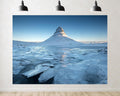 Trykid 20x10ft Ice Lake Peak Mountain Backdrop Frozen Ice Sheet Clear Sky Snowy Plain Scenery Photography Background Winter Travel Party Decoration Photo Booth Prop Fabric