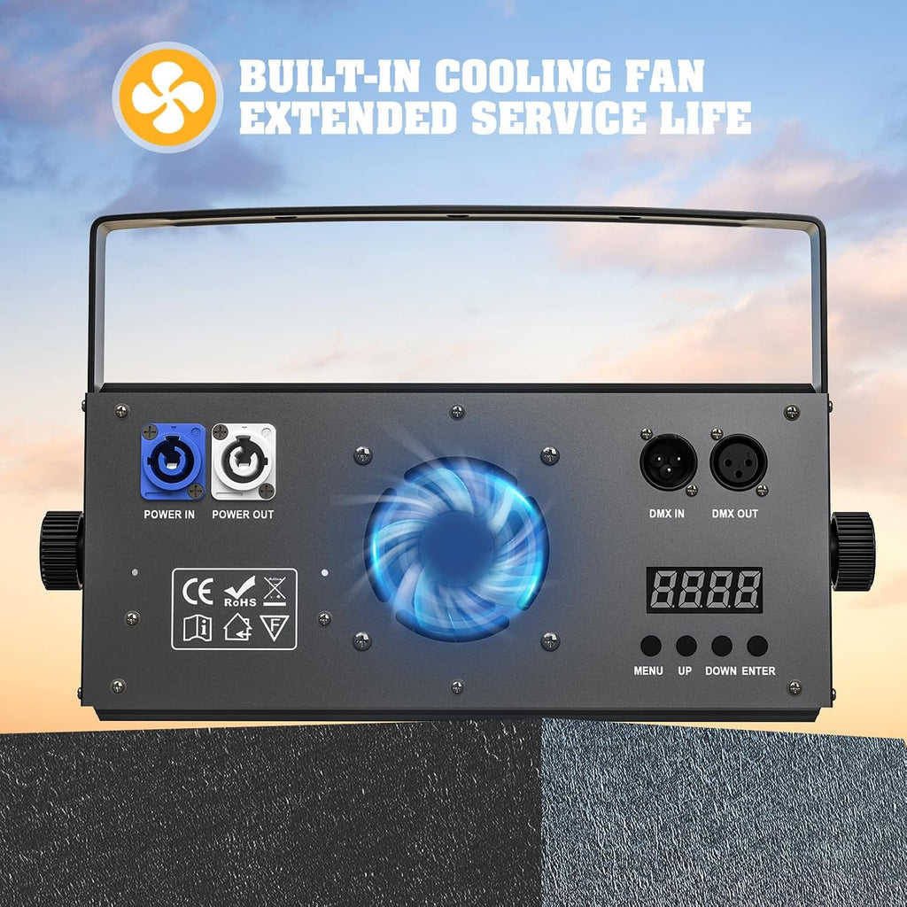 200W Blinder Stage Lights, 2-in-1 Warm & Cool White COB Spotlights, LED Par Lights with Auto/Sound/DMX/Master-Slave Audience Light for Events Wedding Theater Church Concert Party 8 Packs