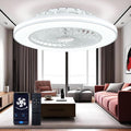 24'' Low Profile Bladeless Ceiling Fans with Lights, Remote/APP Control, 3CCT Dimmable, Flush Mount Ceiling Fan with 6-Speed Reversible for Bedroom Living Room