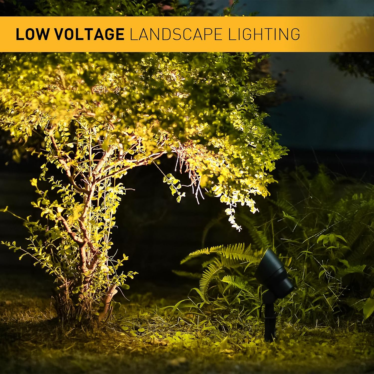 Malibu 20W Landscape Lighting Outdoor Landscape Spotlights Low Voltage 12V AC Warm White Lighting 145Lumen Waterproof for Driveway Yard Lawn Patio Walls Trees 8Pack 8301-9604