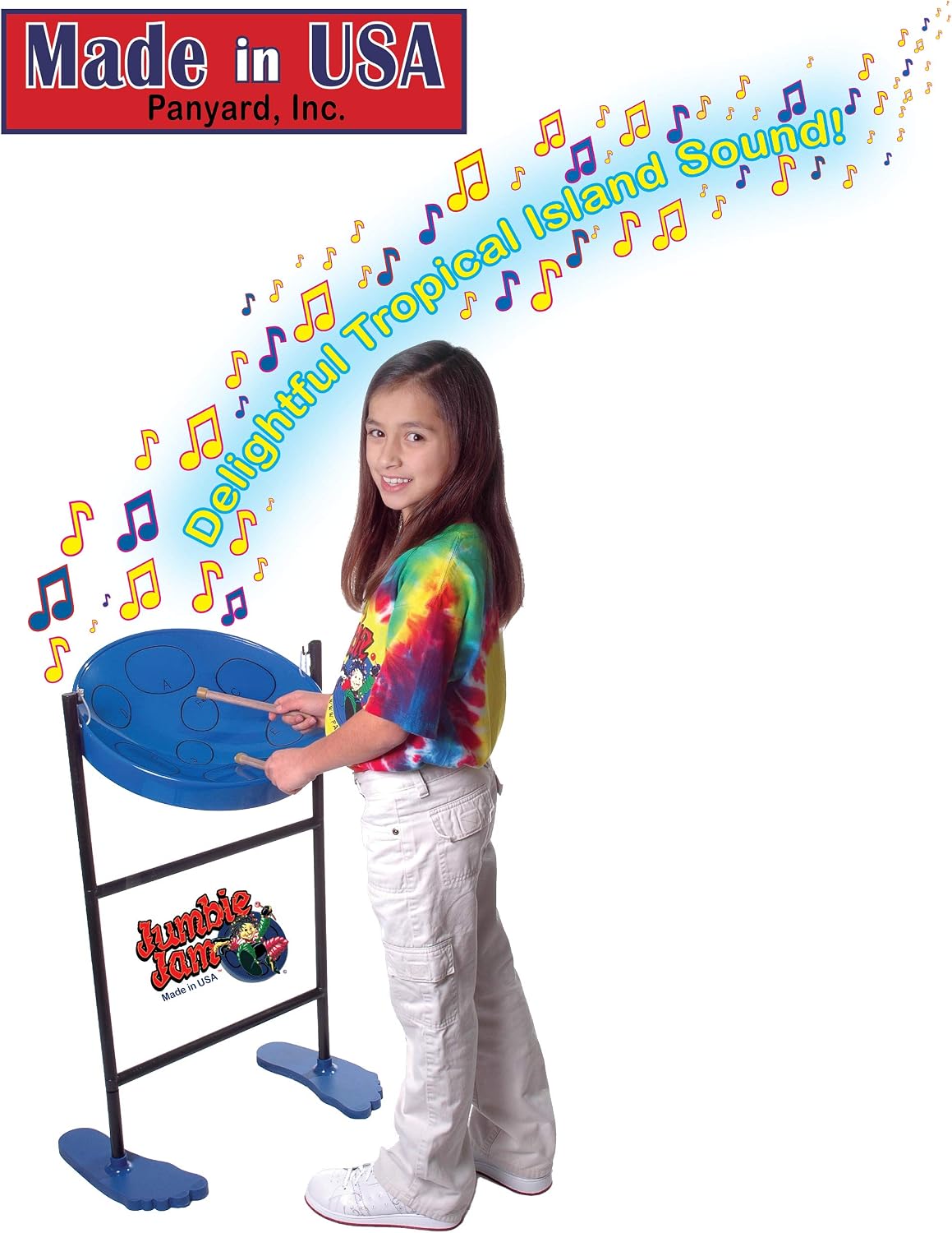 Panyard Jumbie Jam Authentic Steel Drum Kit Chrome Finish with Tube Floor Stand