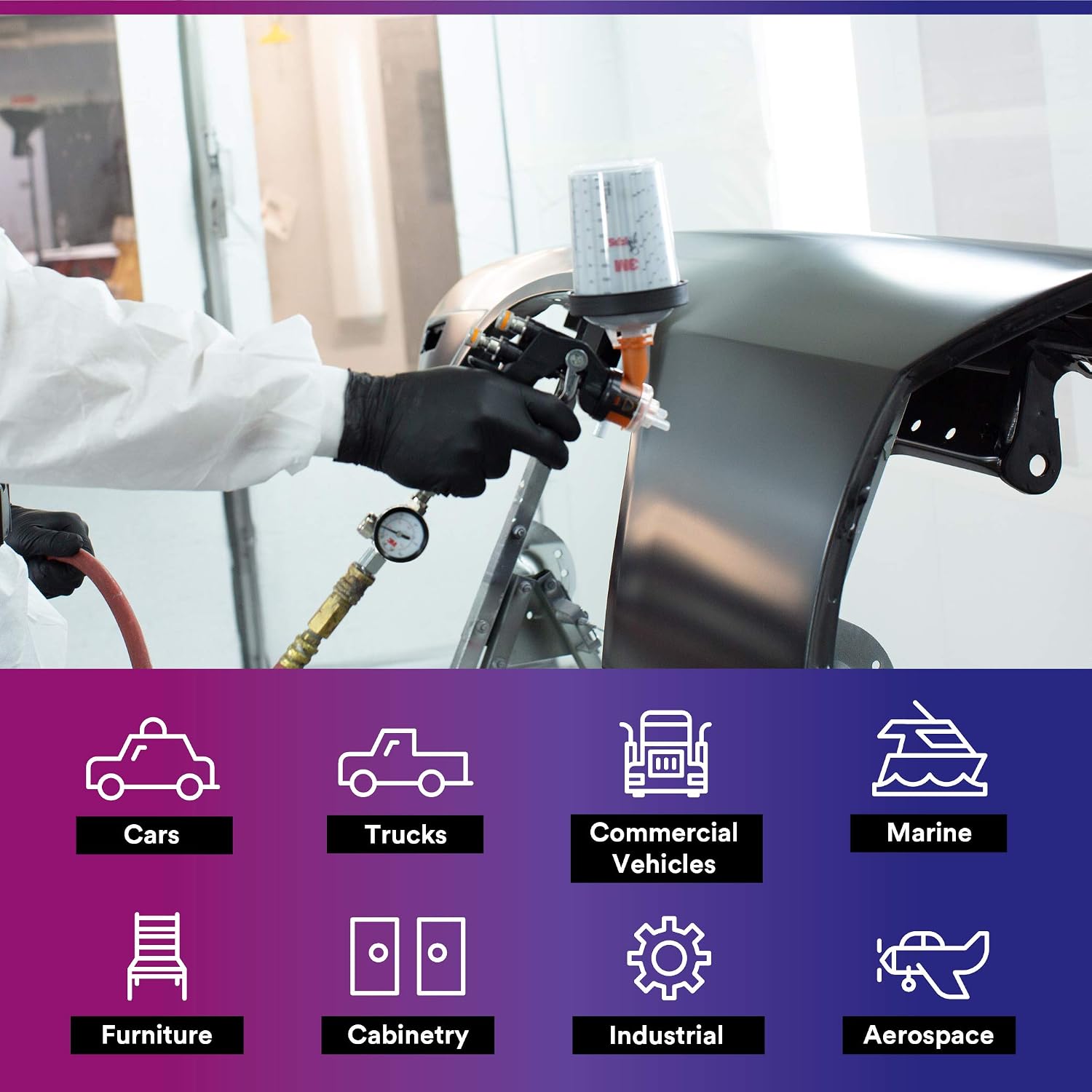 3M PPS (Original Series) Paint Spray Gun Cup Lids and Liners Kit, 16112, Midi, 13.5 oz, 200-micron Filter, Use w/ Paint Gun for Cars, Furniture, Home, 50 Disposable Lids and Liners, 20 Sealing Plugs