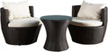 Christopher Knight Home Kono PE Wicker Chat Set, 3-Pcs Set, Brown
