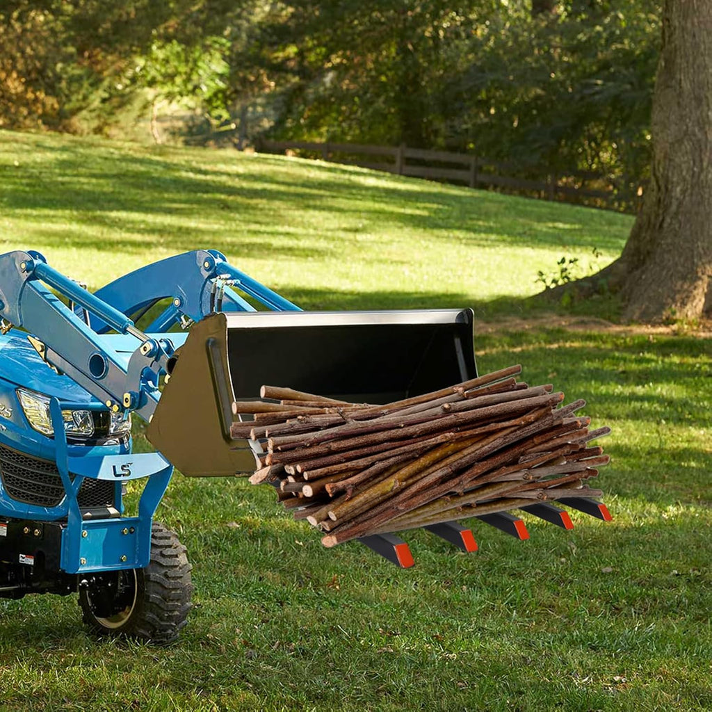 GAOMON Clamp on Debris Forks to 48' Bucket, Heavy Duty 5 Fork Tines Clamp-on Pallet Attachments with 2500 LBS Capacity Fit for Tractor Bucket, Skid Steer Loader