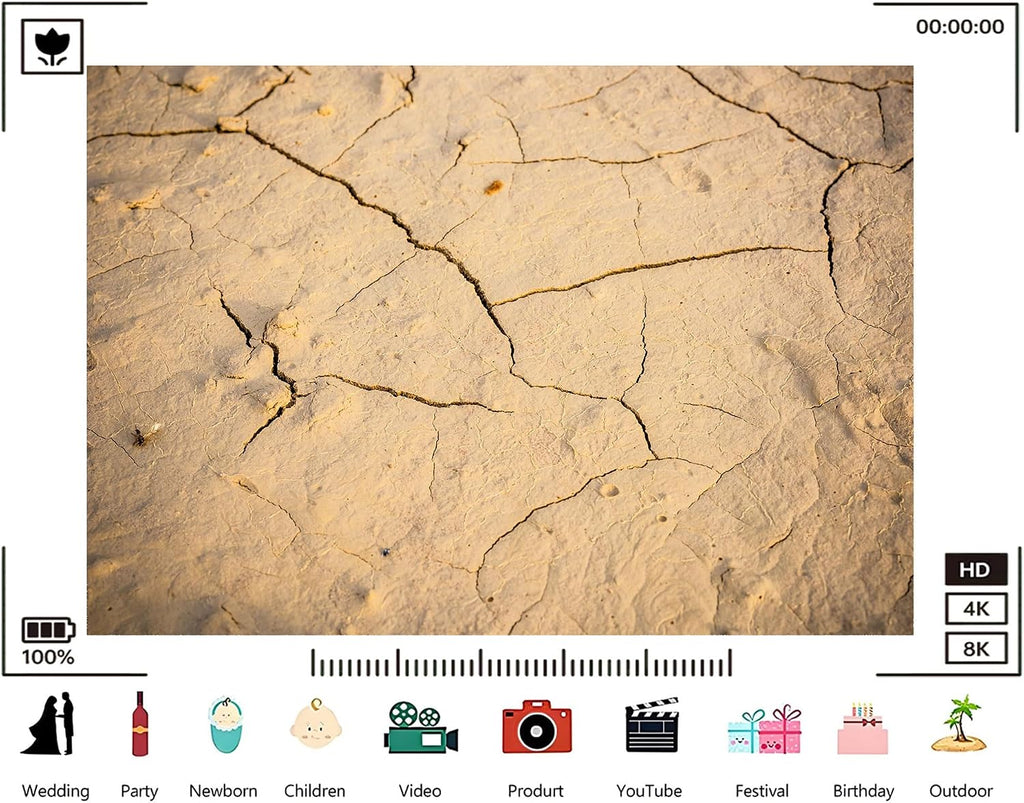 Trykid 20x10ft Cracked Dry Earth Texture Backdrop Arid Desert Ground Pattern Photography Background Nature Exploration Minimalist Party Decoration Tapestry Photo Booth Prop Fabric