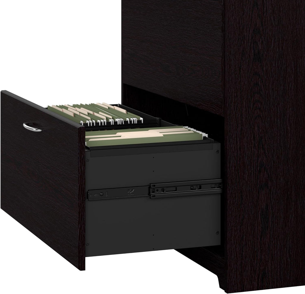 Bush Home Cabot 2 Drawer Lateral File Cabinet in Espresso Oak, Home Office Chest for Letter, Legal, and A4-size Document Storage