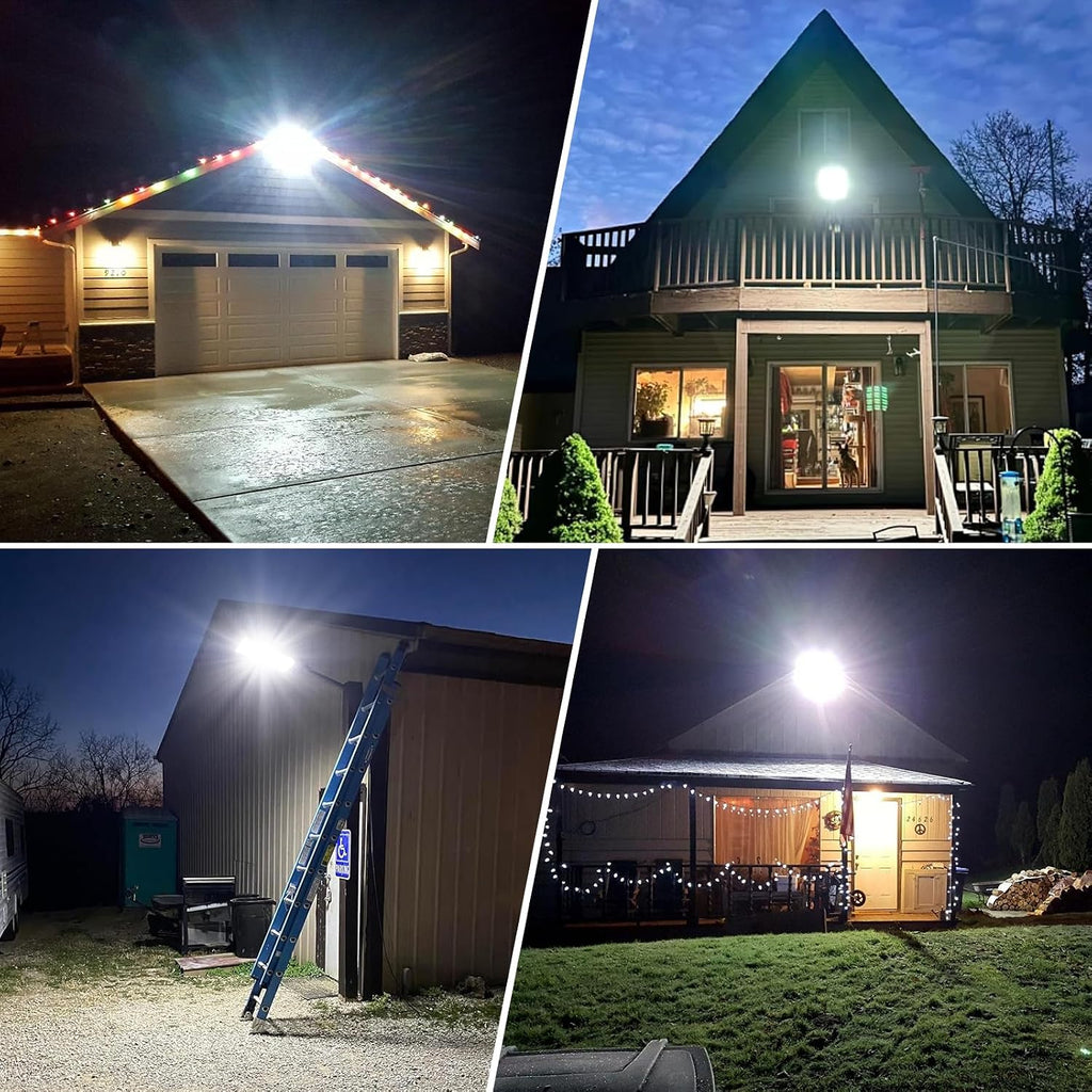 Deepn Solar Street Light, Commercial Grade Solar Lights Outdoor IP67 Waterproof, 8700W LED Flood Security Lights Motion Sensor & Dusk to Dawn Outdoor Lighting for Parking Lots, Streets & Yard, 4 Pack