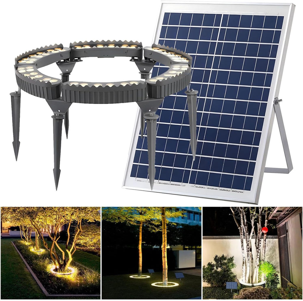 Solar Spot Lights Outdoor, LED Low Voltage Landscape Tree Ring Lights, Lawn Solar Lights Led, Easy to Use(Pack of 6)