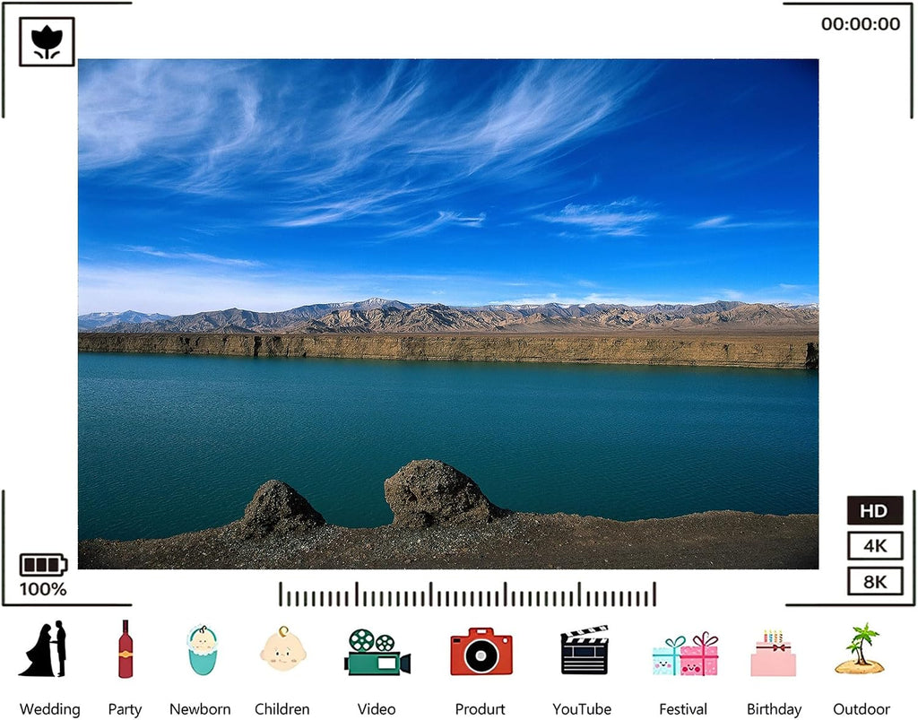 Trykid 20x10ft Turquoise Lake Backdrop Snow Capped Mountains Desert Cliffs Clear Blue Sky Rugged Terrain Photography Background Countryside Wedding Party Decoration Photo Booth Prop Fabric