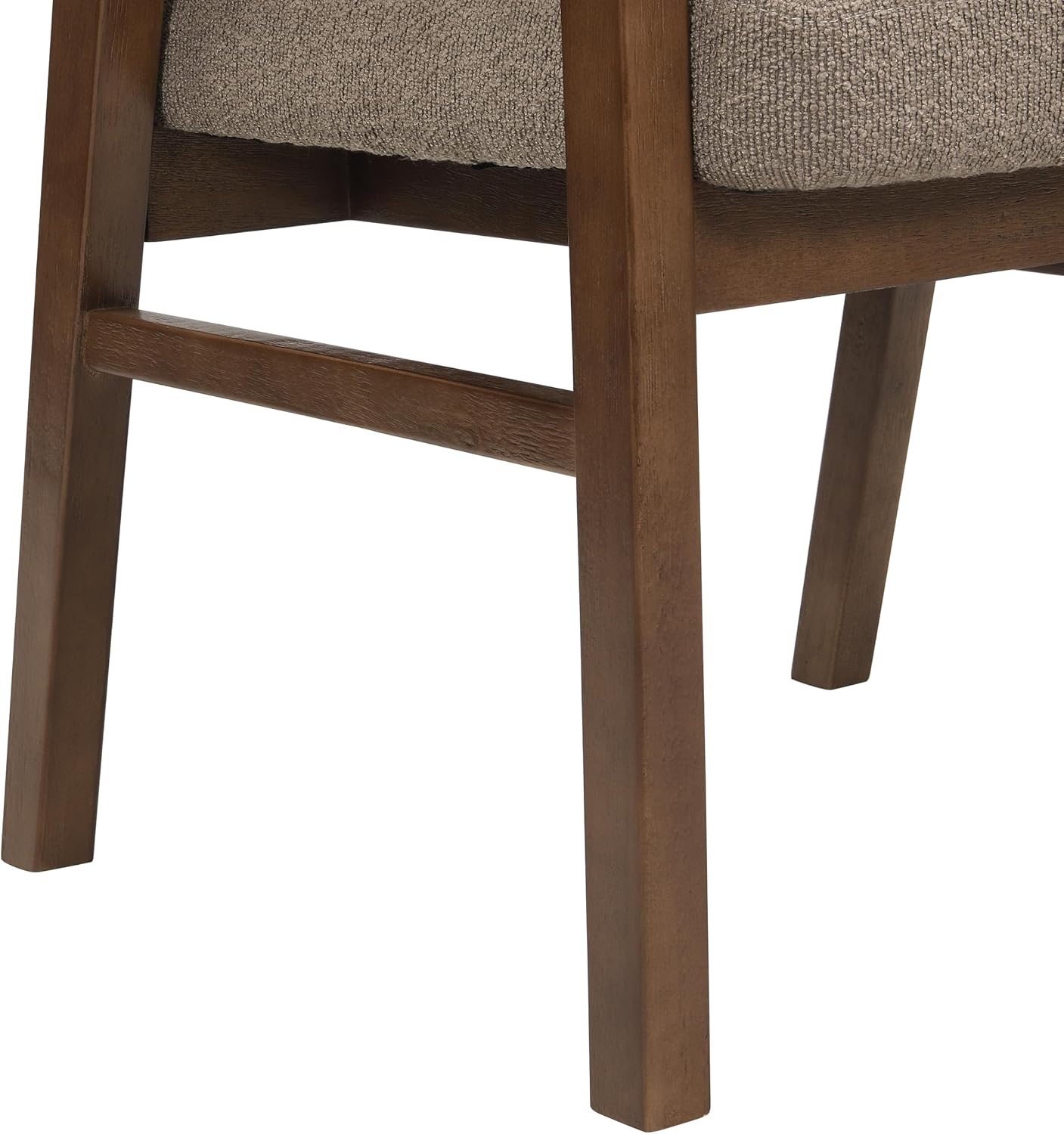Christopher Knight Home Faritel Modern Dining Chairs Set of 2, Fabric Upholstered Kitchen Side Armchairs, Rubberwood Living Room Comfy Reading Chair with Curved Rattan Back, Walnut+Brown