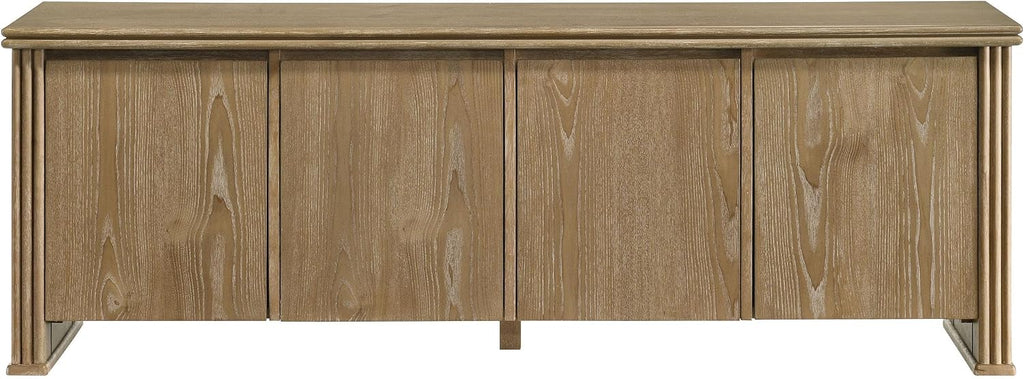 Coaster Home Furnishings - Adina - Wood - 70-Inch TV Stand with Adjustable Shelves, Vertical Reeding, Flat-Panel Doors, Natural Grain - Living Room - Distressed Light Brown - 722933