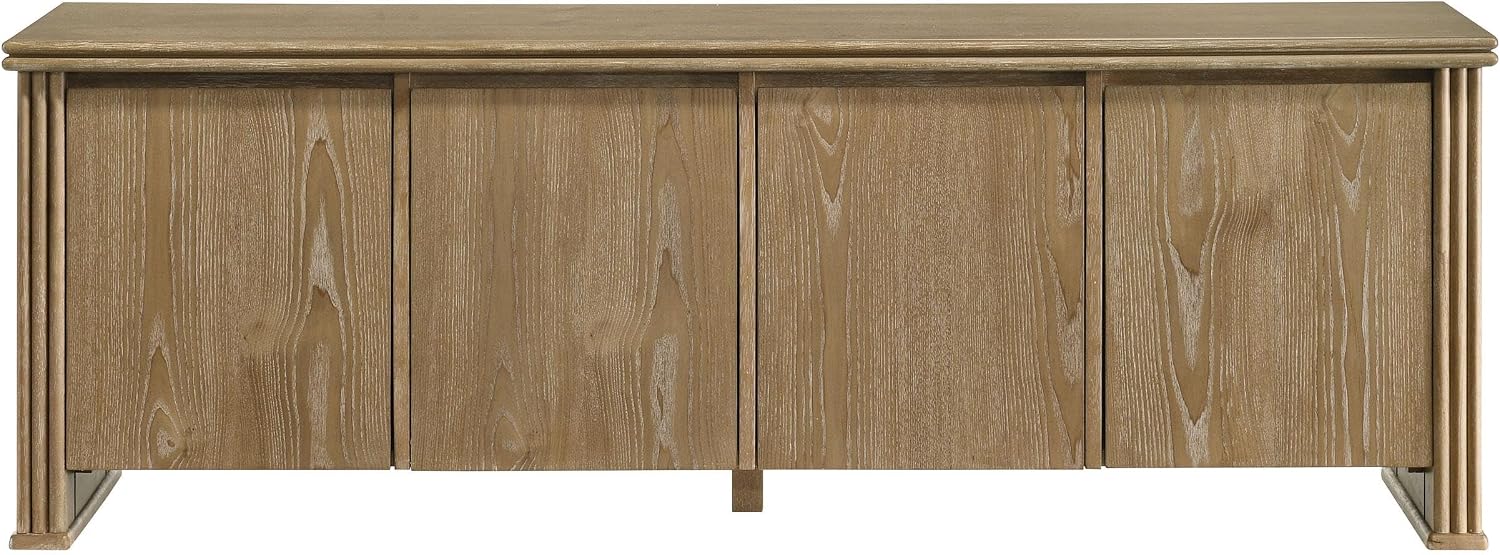 Coaster Home Furnishings - Adina - Wood - 70-Inch TV Stand with Adjustable Shelves, Vertical Reeding, Flat-Panel Doors, Natural Grain - Living Room - Distressed Light Brown - 722933