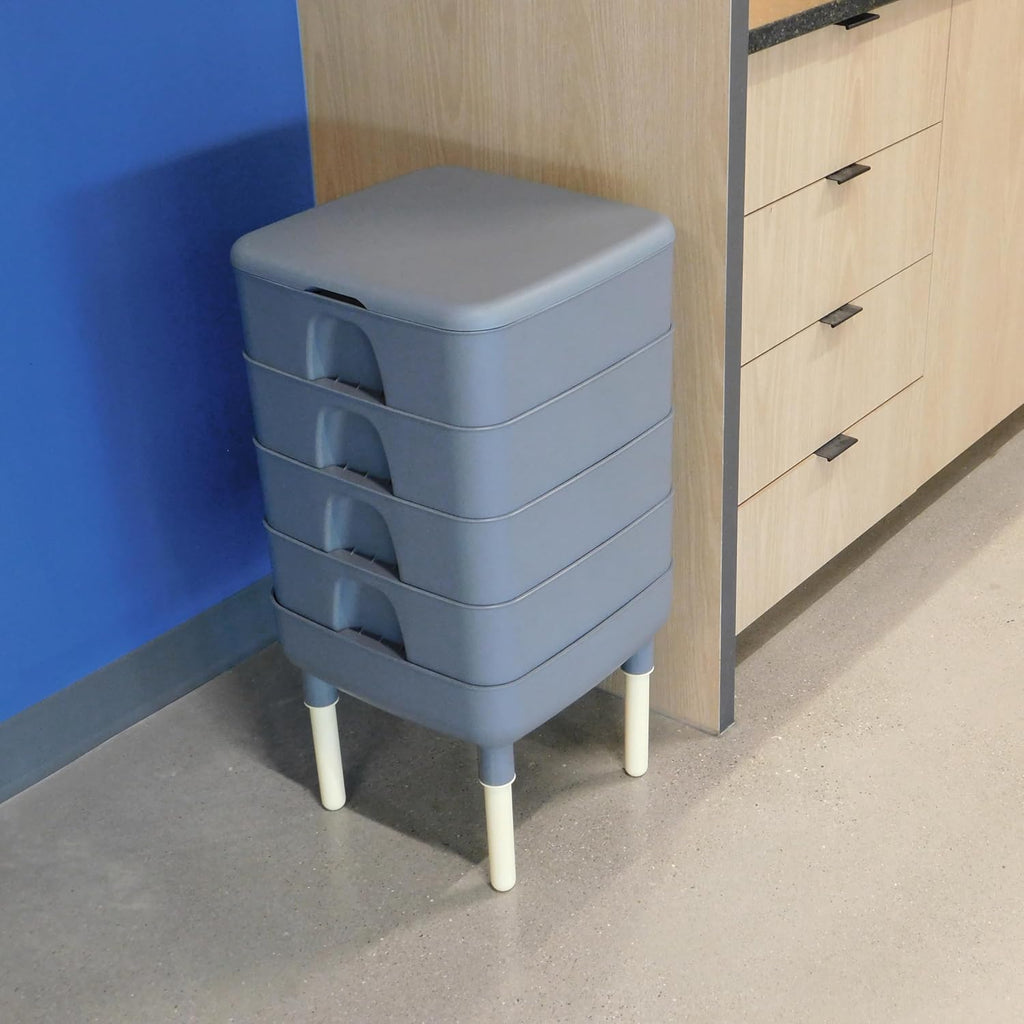 FCMP Outdoor - The Essential Living Composter, 4-Tray Worm Vermicomposter Bin, Grey
