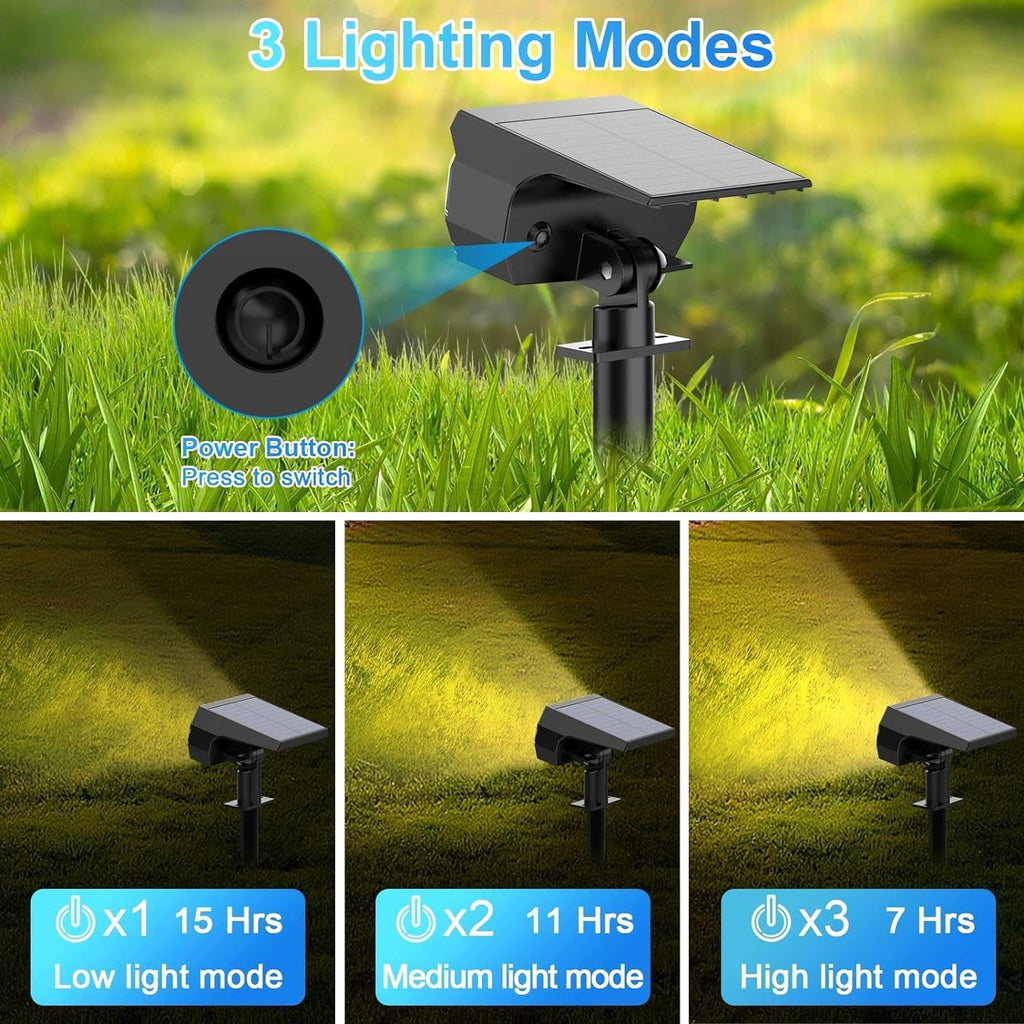 ALEjon Solar Landscape Spotlights Outdoor, 57 Led Solar Lights, 3 Modes Solar Spot Lights, IP65 Waterproof Solar Powered Garden Yard Light, 10 Pack for Outside Patio Pathway Pool (Warm White)