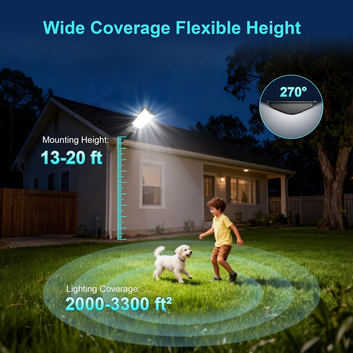 Solar Lights Outdoor Waterproof, 22 Inch Solar Street Light with 380 Ultra Bright 5730 LED, Solar Dusk to Dawn Lights with Remote Control, IP65 Motion Lights for Outside, Parking Lot (2 Pack)