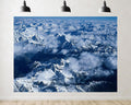 Trykid 20x10ft Aerial Snow Covered Mountains Backdrop Fluffy Clouds Rugged Peaks Expansive Landscape Clear Horizon Photography Background Adventure Event Decoration Photo Booth Prop Fabric