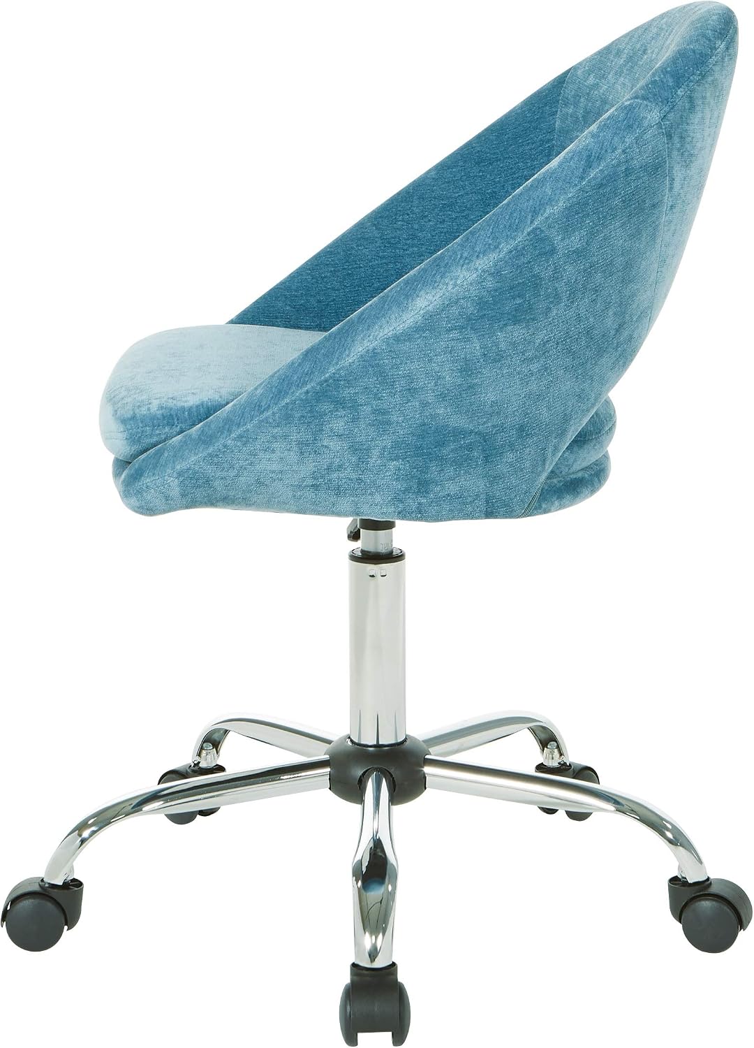 OSP Home Furnishings Milo Modern Chic Height Adjustable Padded Home Office Chair, Royal Blue Micro-Fiber Velvet