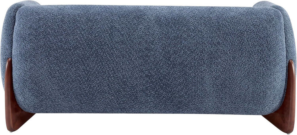 Christopher Knight Home Alma 63' Boucle Loveseat with Wood Legs, 2 Seater Sofa Couches for Living Room, Upholstered Couch Chair, Soft Seating Lounge Sofa Chair, Cozy Loveseat with Armrest, Navy Blue