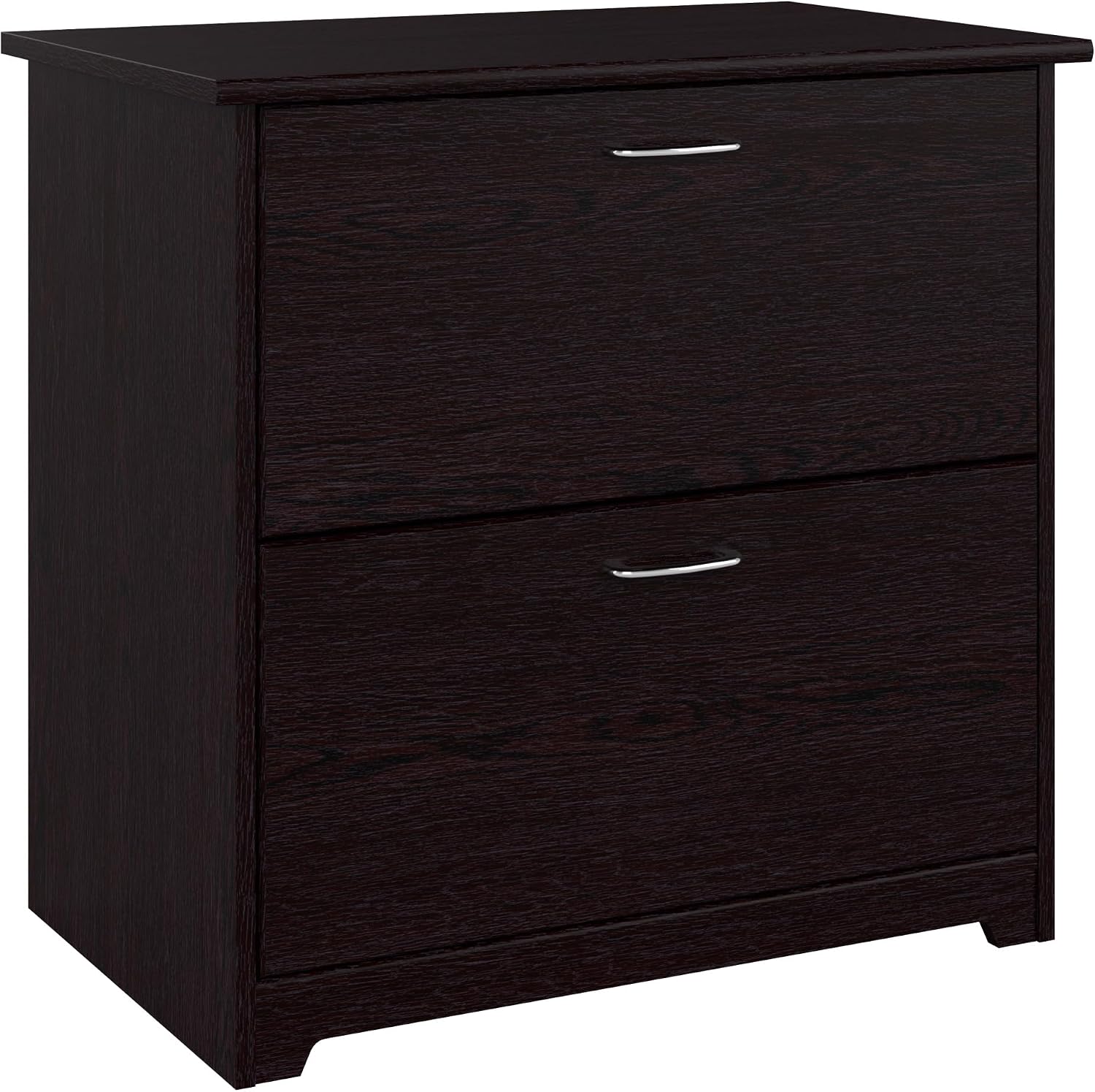 Bush Furniture Lateral File Cabinet - Cabot Collection 2 Drawer File Cabinet with Chrome Hardware | Elegant Filing Cabinet for Home Office, Letters, Legal and A4 Files | Espresso Oak