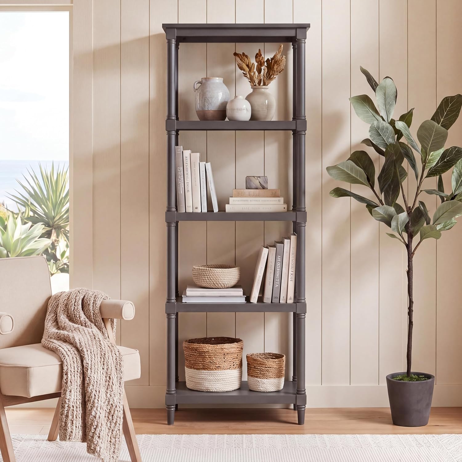 Safavieh American Homes Collection Odessa Grey 5 Tier Bookcase