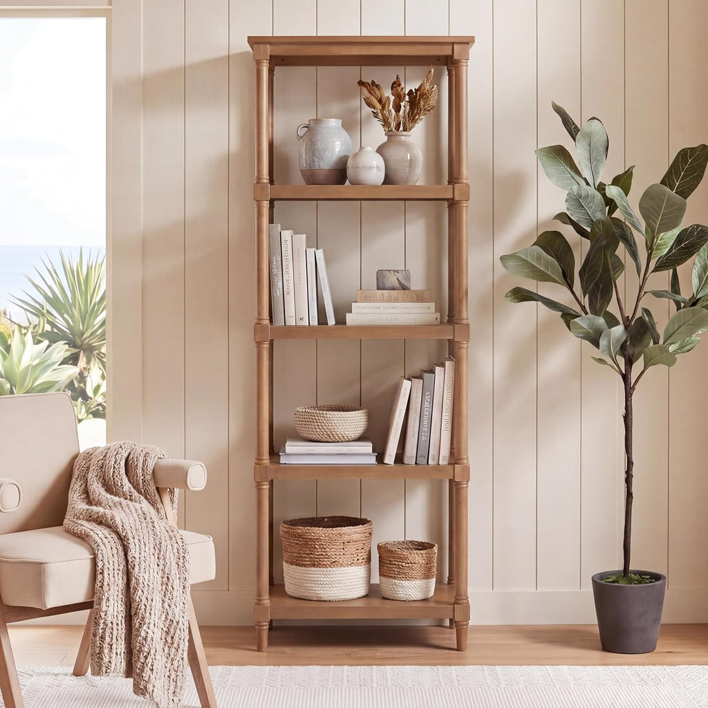 Safavieh American Homes Collection Odessa Grey 5 Tier Bookcase |Sepia