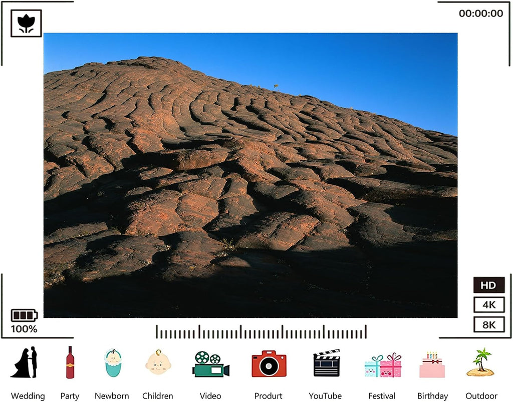 Trykid 20x10ft Red Layered Rock Backdrop Wavy Sedimentary Patterns Clear Blue Sky Arid Badlands Photography Background Wedding Birthday Party Decoration Photo Booth Prop Fabric