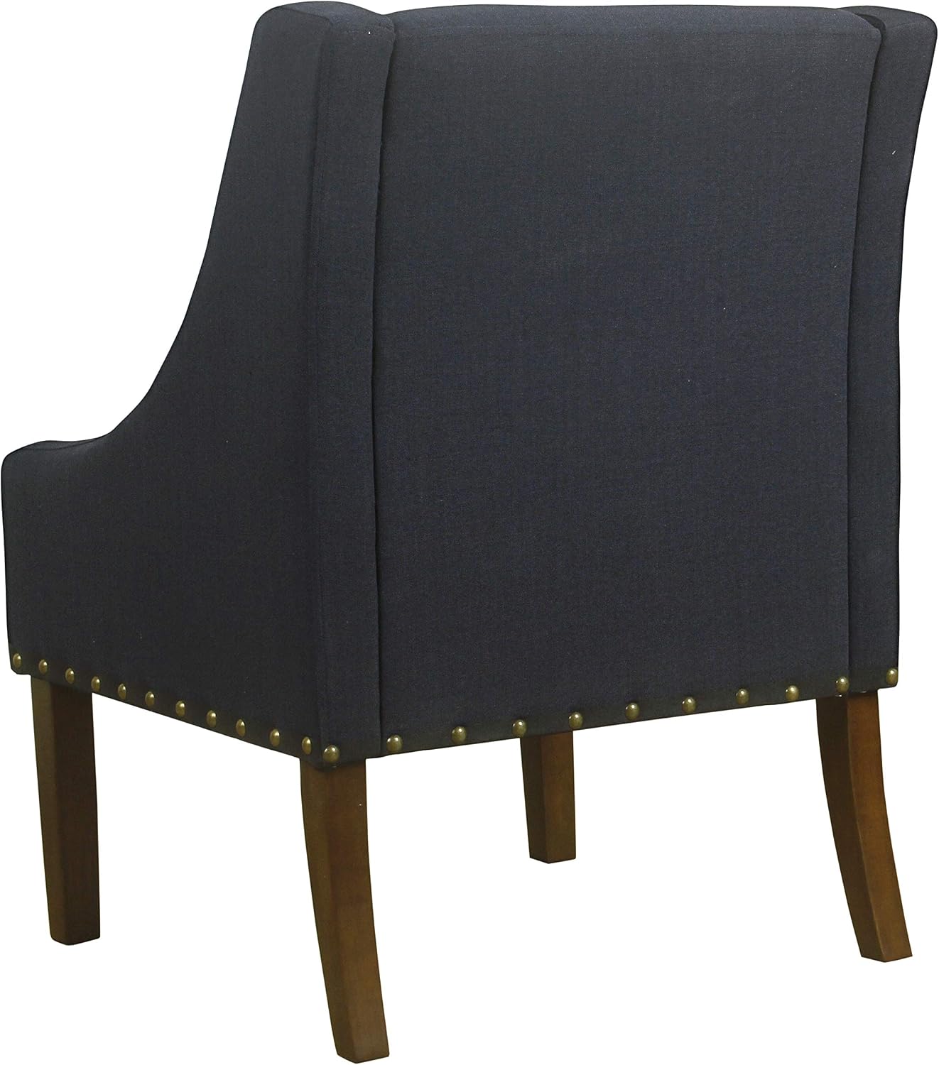 Homepop Home Decor | Upholstered Classic Swoop Arm Accent Chair | Accent Chairs for Living Room & Bedroom | Decorative Home Furniture, Deep Navy