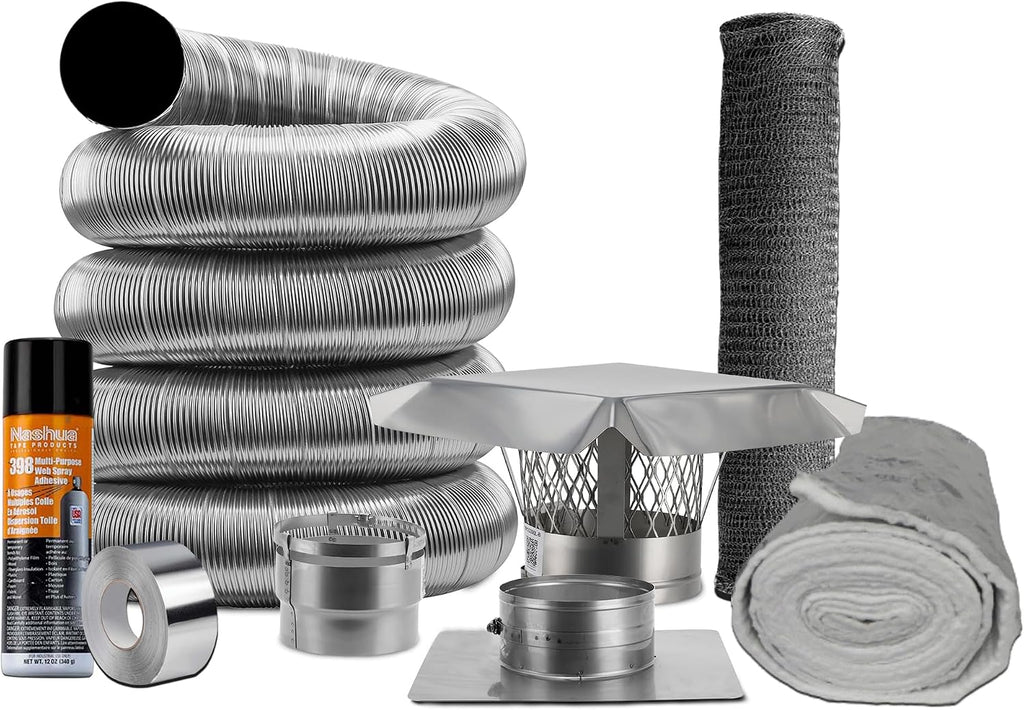 Fireside Chimney Supply Basic FireSafe Chimney Liner Insert Kit with Insulation |Fireplace Insert | Stainless Steel Chimney Liner Kit | Made in The USA | Heavy-Duty 6 Inch x 15 Feet