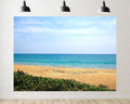 Trykid 20x10ft Turquoise Ocean Golden Sand Backdrop Green Coastal Foliage Clear Sky Photography Background Summer Vacation Relax Shoot Tapestry Party Decoration Photo Booth Studio Prop Fabric