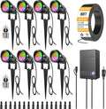 ZUCKEO All-in-One RGBW Landscape Lighting Kit, 5W Color Changing Low Voltage Landscape Lights with Transformer and 80FT Wire, LED Multi-Color Landscape Spotlights for Holiday Yard Garden House, 8Pack