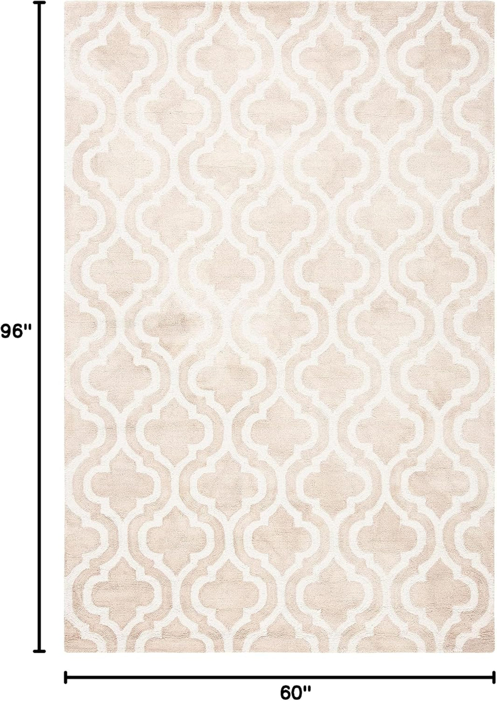 SAFAVIEH Dip Dye Collection Area Rug - 5' x 8', Beige & Ivory, Handmade Moroccan Watercolor Wool, Ideal for High Traffic Areas in Living Room, Bedroom (DDY537G)